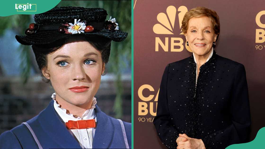 Julie Andrews then (L) and now (R)