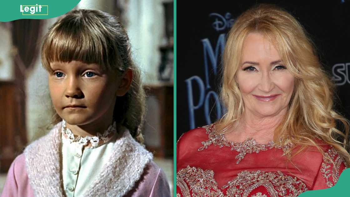 Karen Dotrice then (L) and now (R)