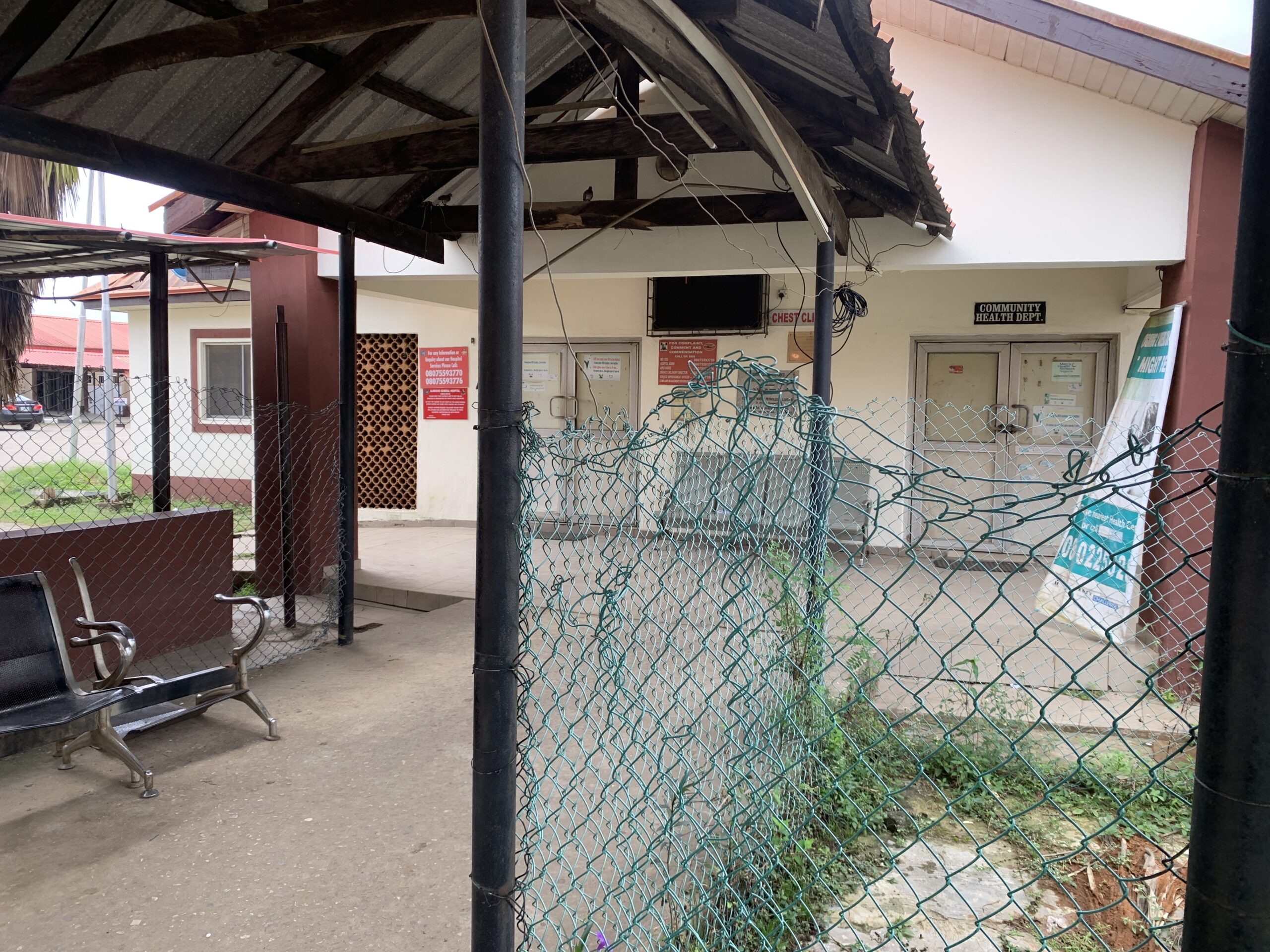 An empty waiting area at the Chest Clinic section