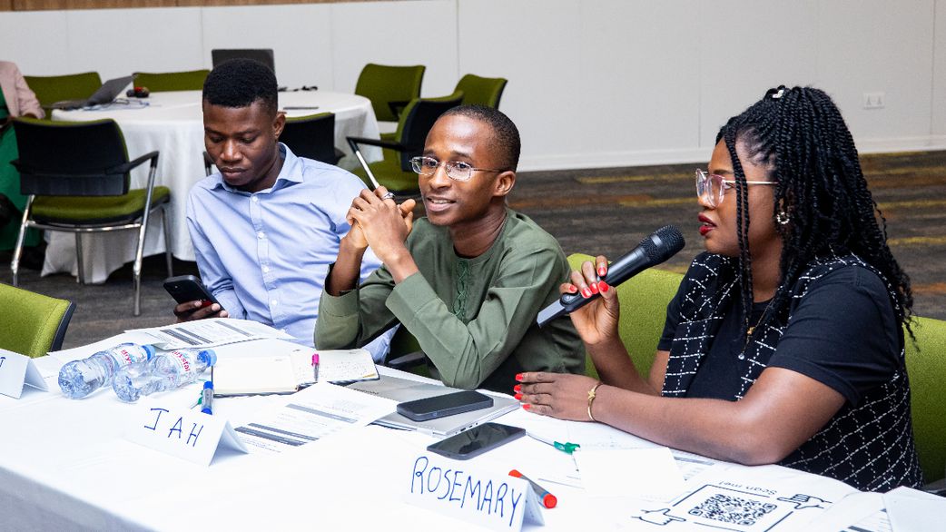 A group of young leaders and civic activists seated in a training hall at YIAGA Africa’s Community Organising School in Abuja, engaging in discussions on leadership, governance, and community change. [X, formerly Twitter/YIAGA Africa]