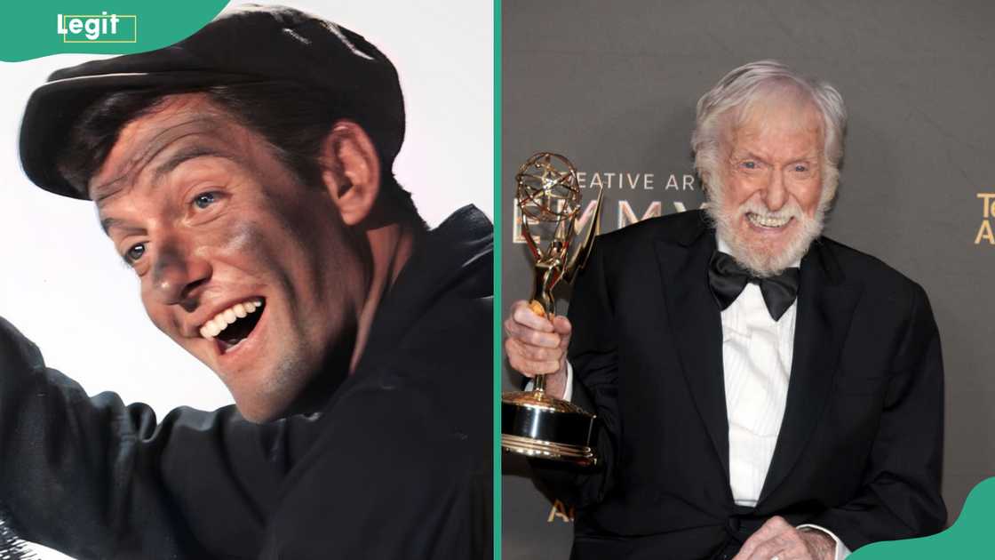Dick Van Dyke then (L) and now (R)