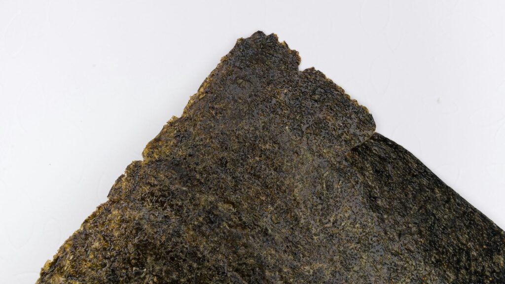 macro photo of nori aka seaweed