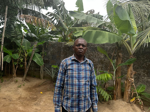 Mr Kpoobari-Bani, a resident of B-Dere whose compound was flooded by the spilling crude oil(Photo Credit: Abdulkareem Mojeed) 